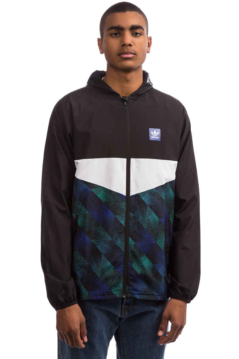 adidas Towning Jacket (black white active blue green)