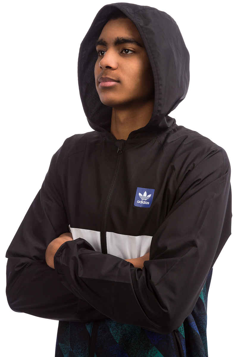adidas Towning Jacket (black white active blue green)