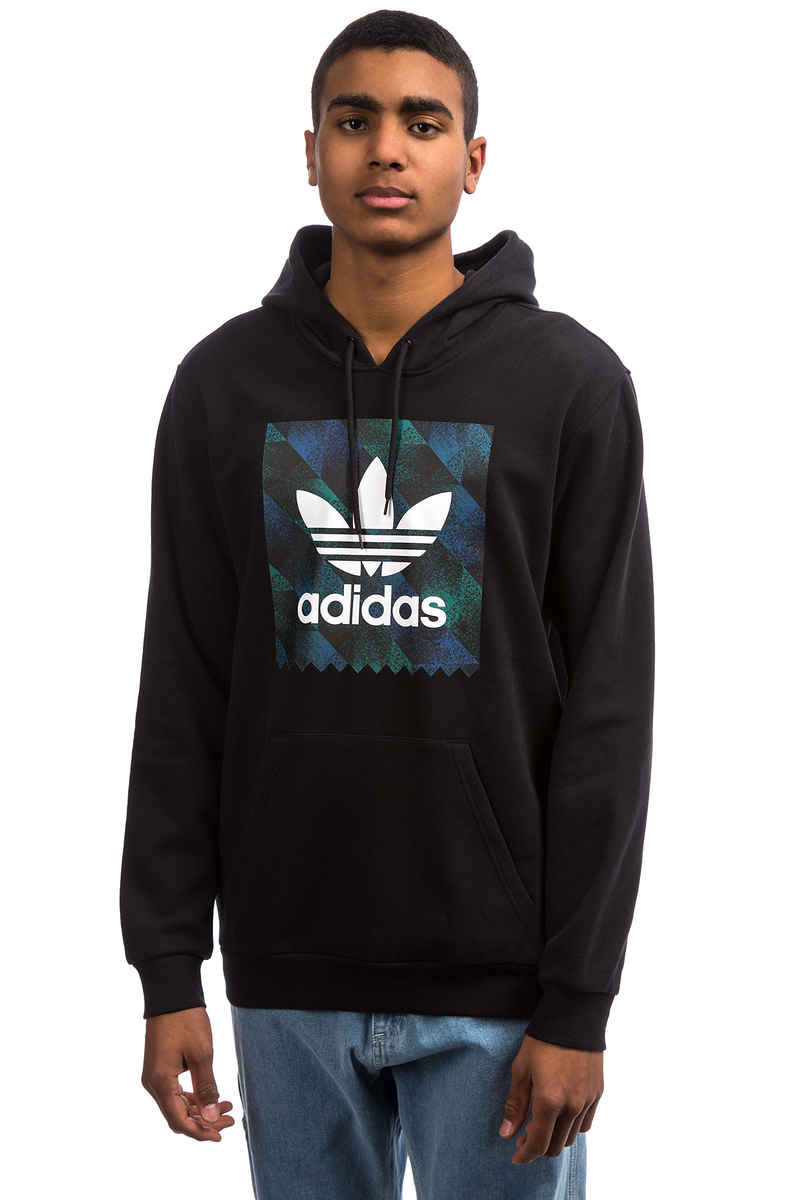 adidas Towning Hoodie (black white active blue green)