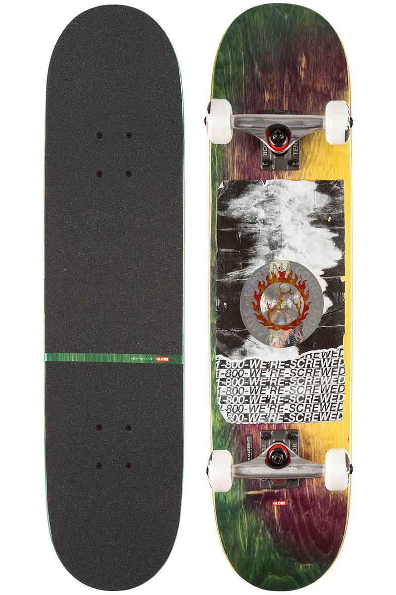 Globe In Flames 7.75" Complete-Skateboard (holo tsunami)