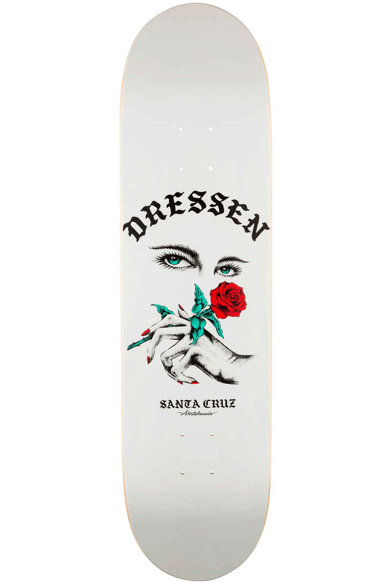 Santa Cruz Dressen Rose Kit Taper Tip 8.25" Deck (white)