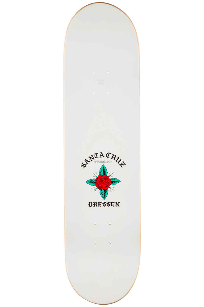 Santa Cruz Dressen Rose Kit Taper Tip 8.25" Deck (white)