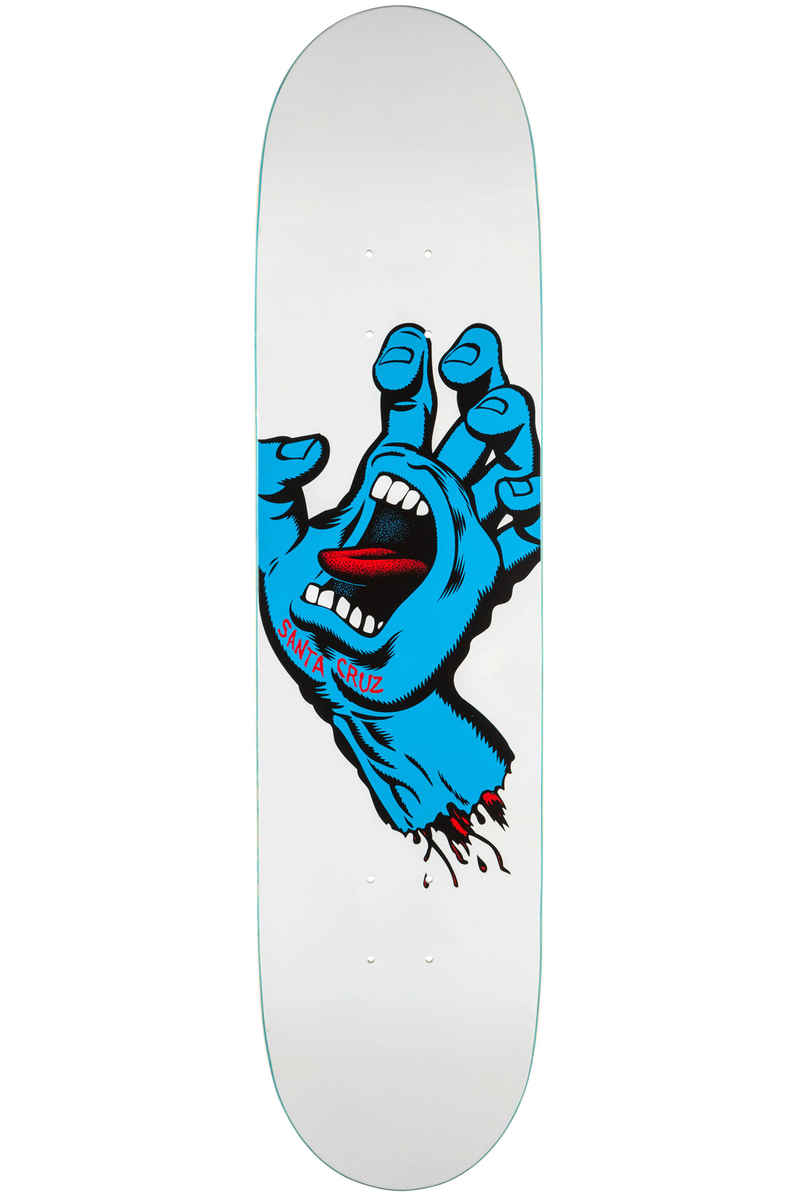 Santa Cruz Screaming Hand Taper Tip 8" Deck (white blue)