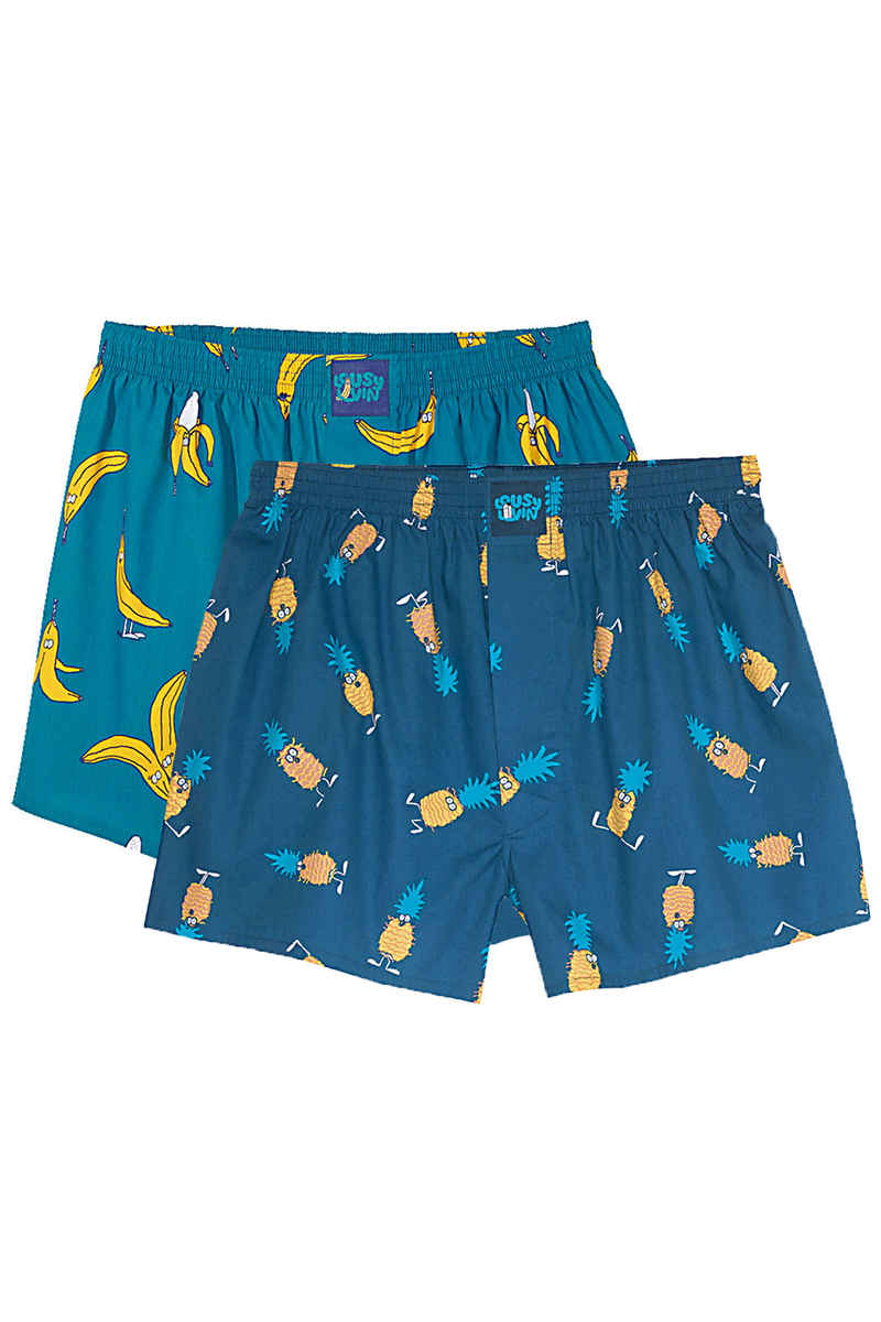Lousy Livin Underwear Bana-Ananas Boxershorts (ocean & blue dive) 2 Pack