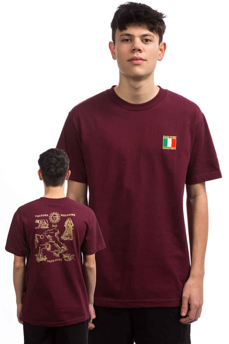Passport Italy T-Shirt (maroon)