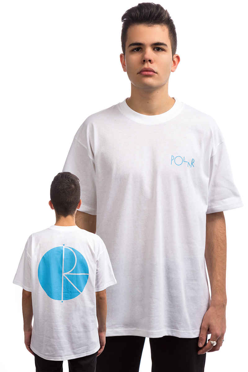 Polar Skateboards Fill Logo Camiseta (white pool blue)