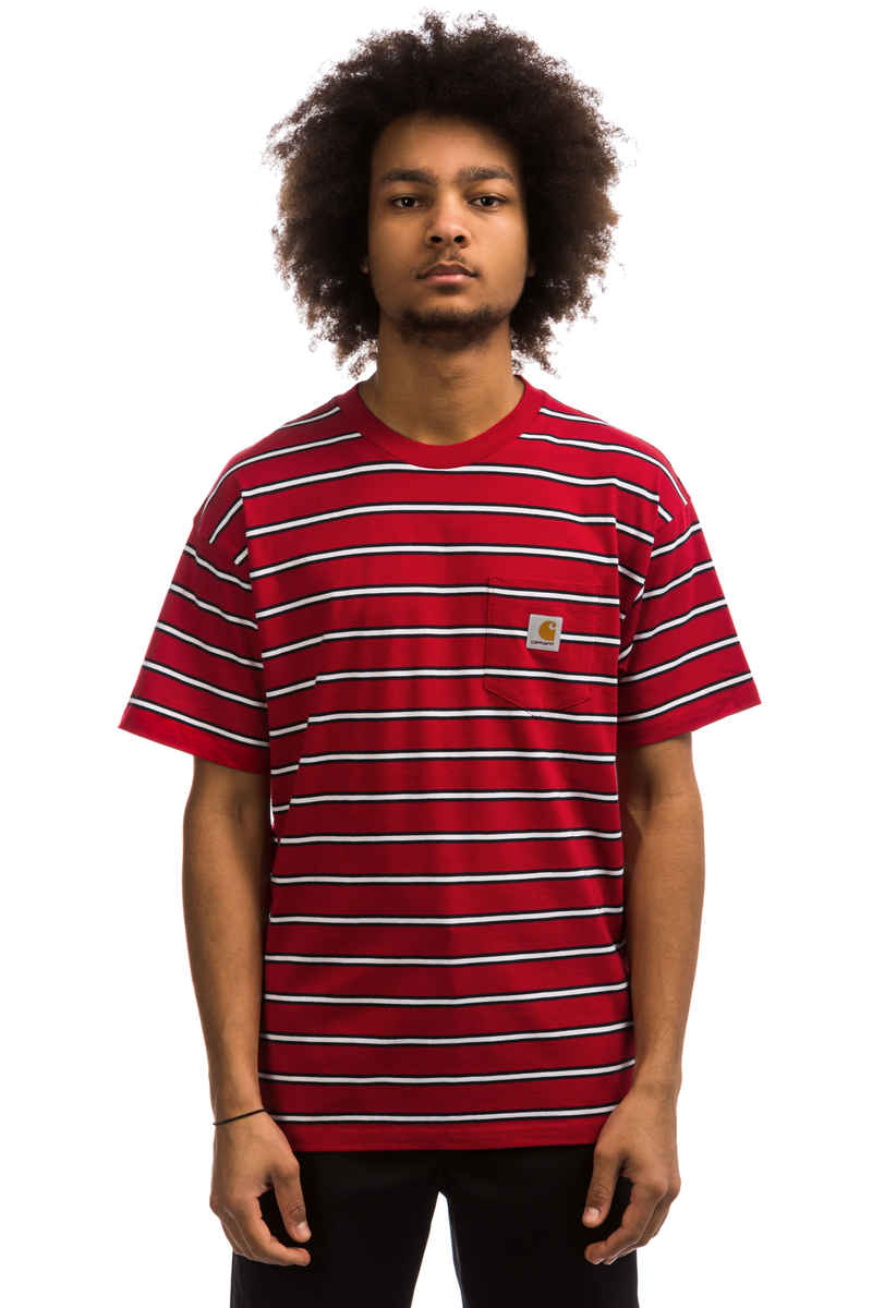 Carhartt WIP Houston Pocket T-Shirt (houston stripe, cardinal stripe)