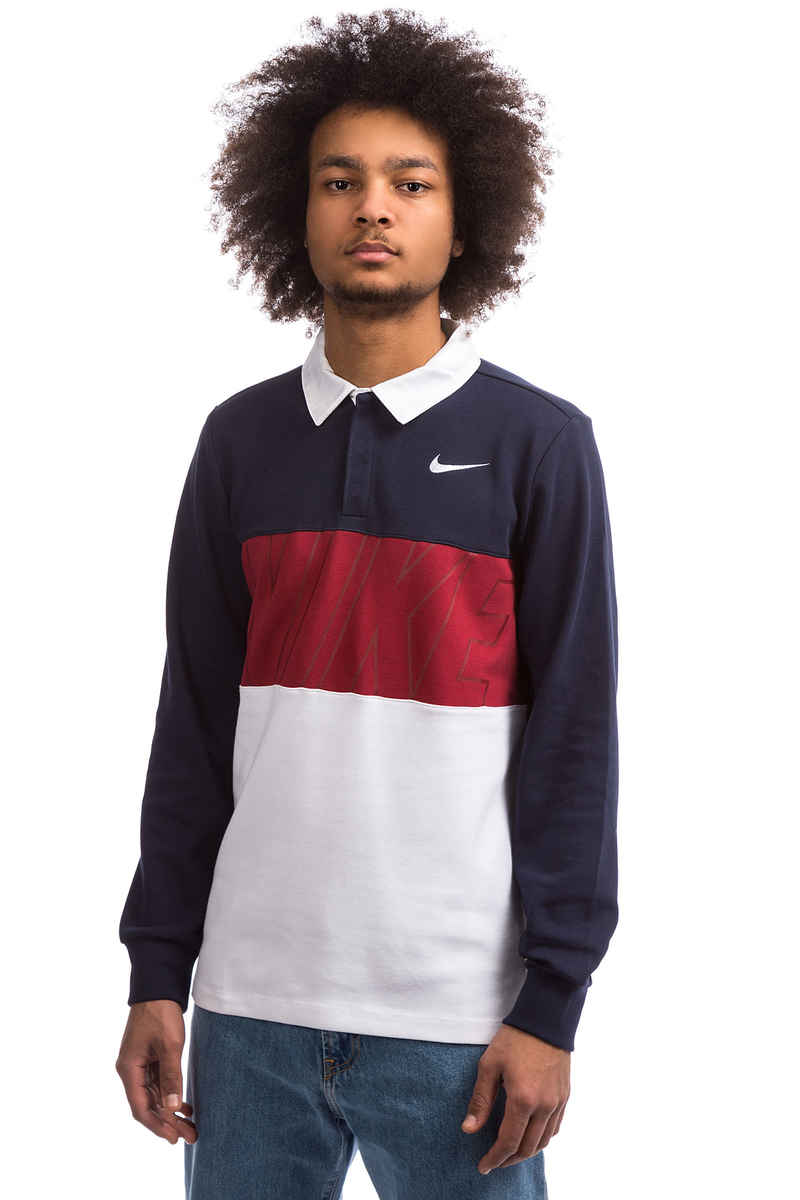 Nike SB Dry Longsleeve Polos (obsidian team crimson white)