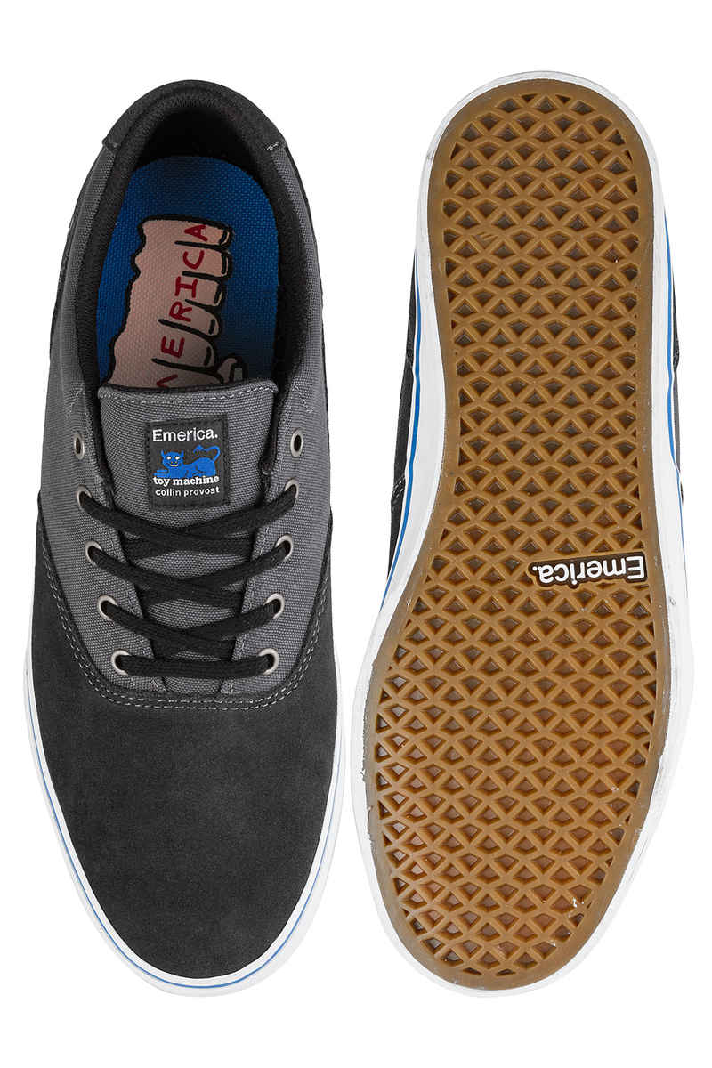 Emerica x Toy Machine The Provost Slim Vulc Chaussure (black grey)