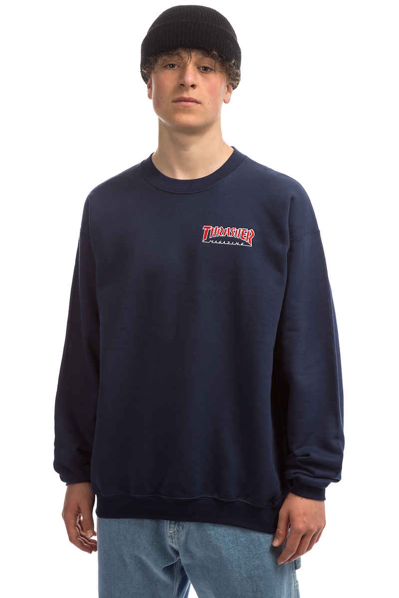 Thrasher Embroidered Outlined Jersey (navy)