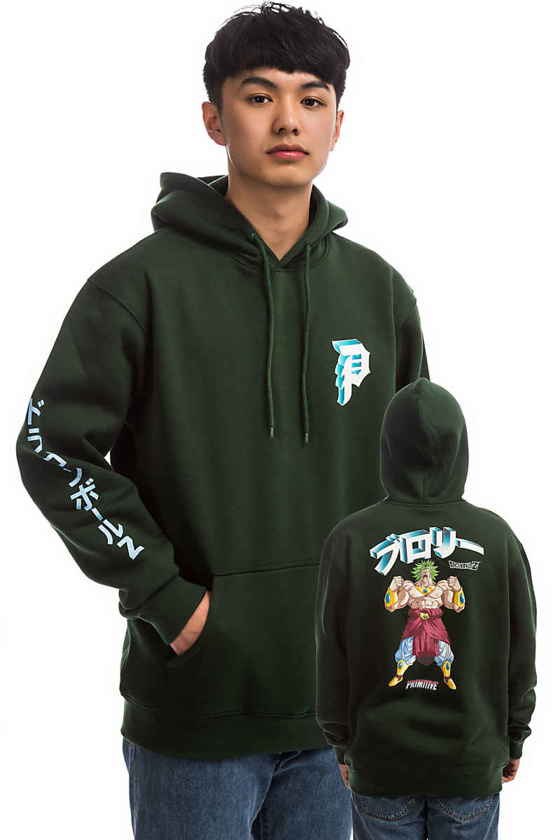 Primitive x Dragon Ball Z Dirty P Broly sweat à capuche (dark green)