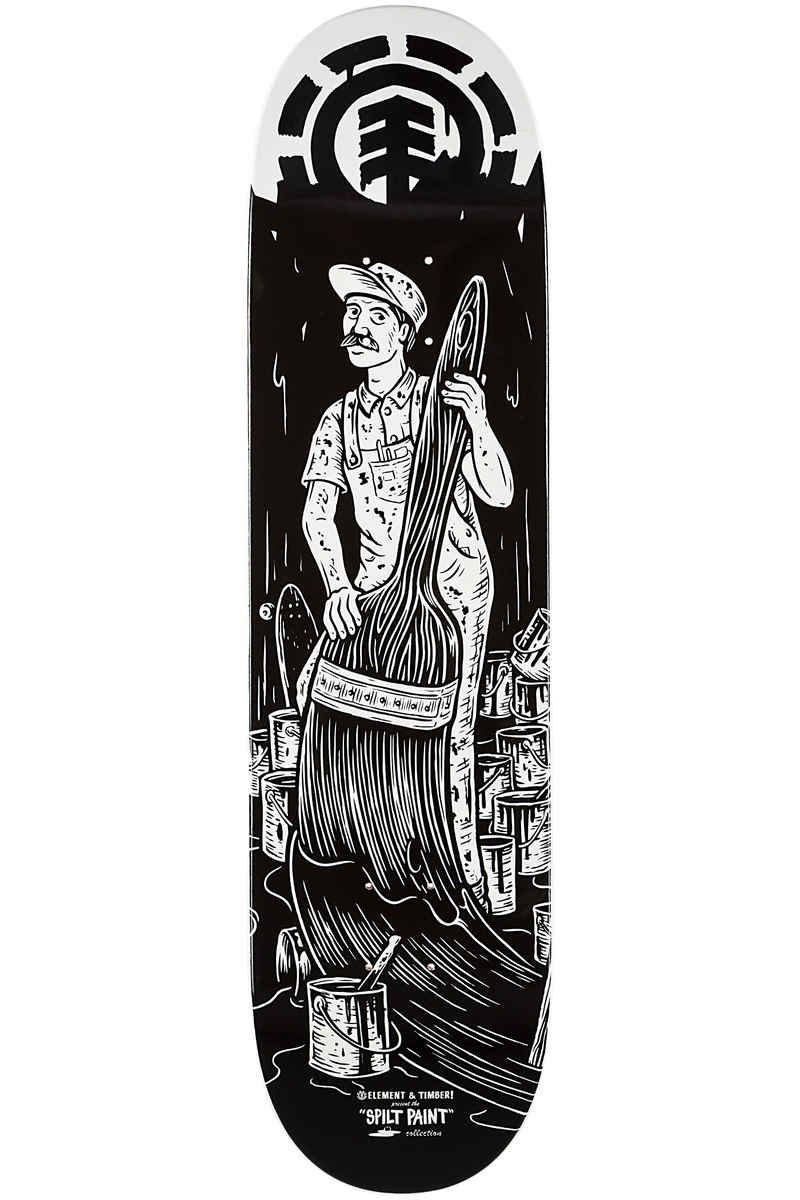 Element x Timber Split Paint Painter 8" Planche Skate (black white)
