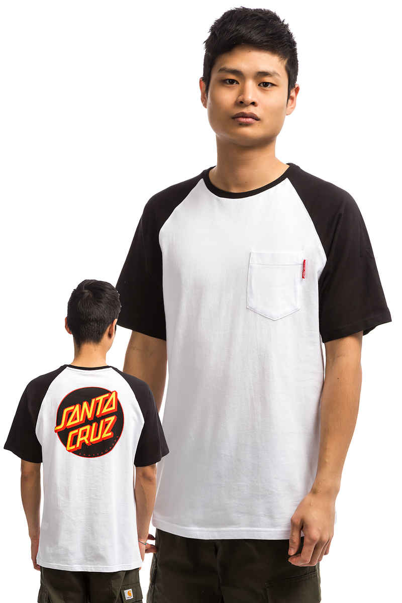 Santa Cruz Dot Pocket Raglan T-Shirt (black white)