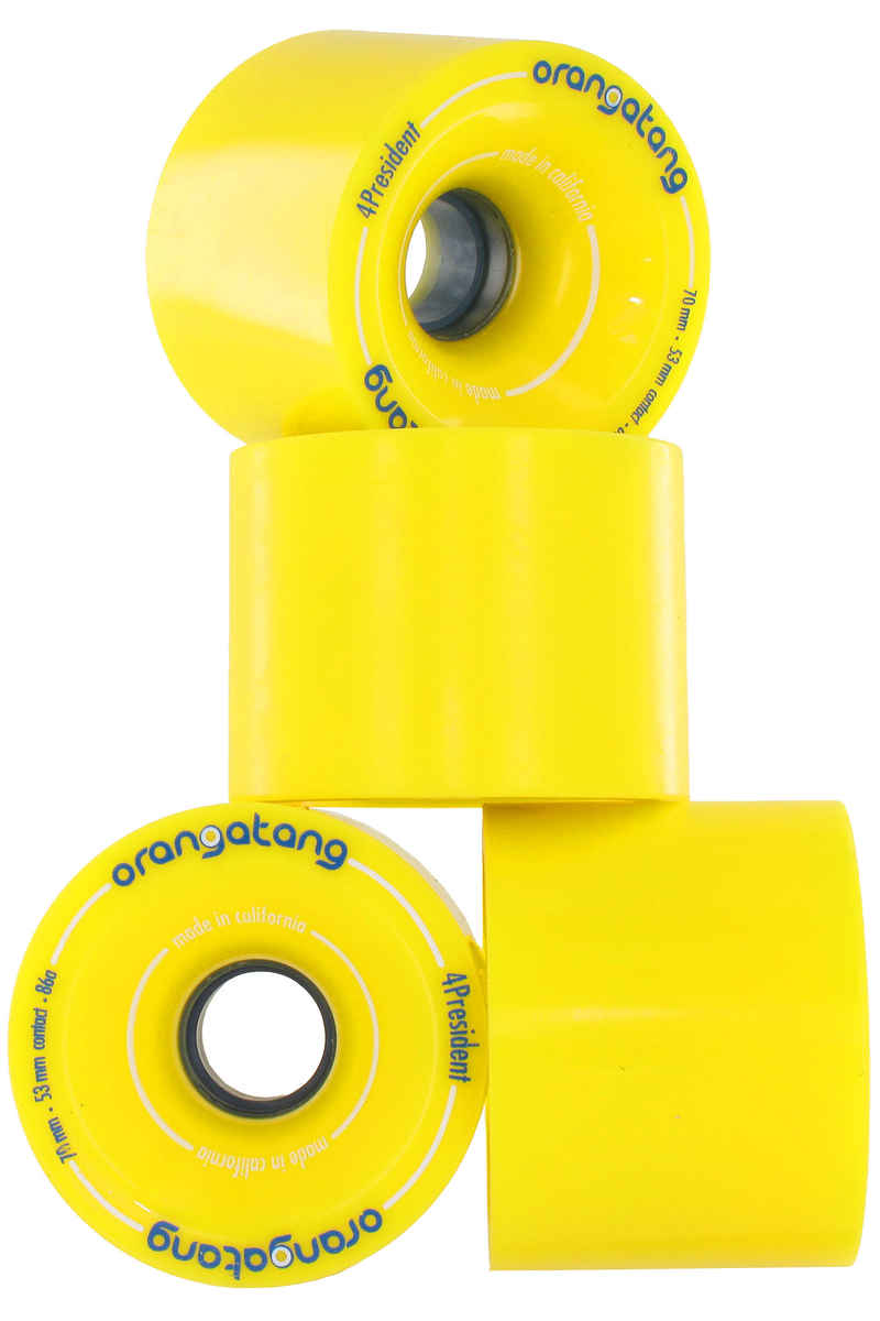 Orangatang 4President Wheels (yellow) 4 Pack 70mm 86A