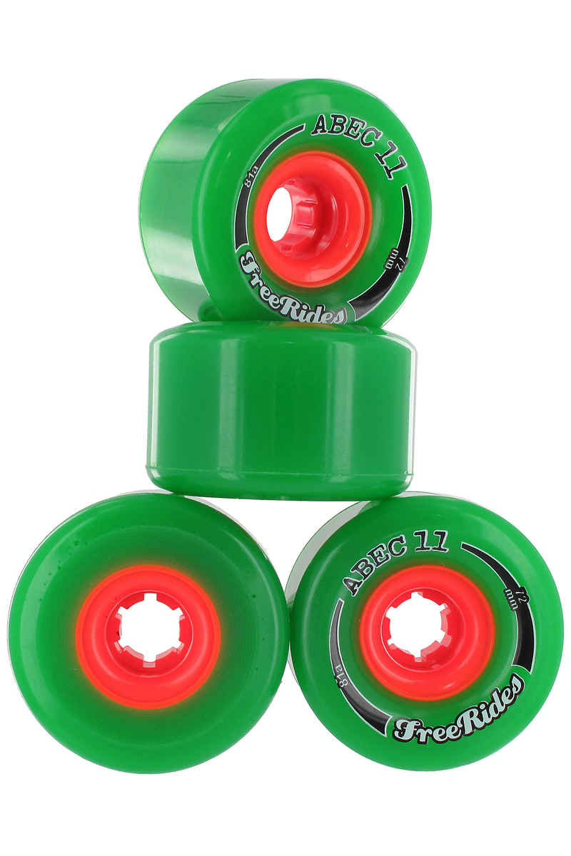 ABEC 11 Classic Freeride 72mm 81A Wheels (green) 4 Pack