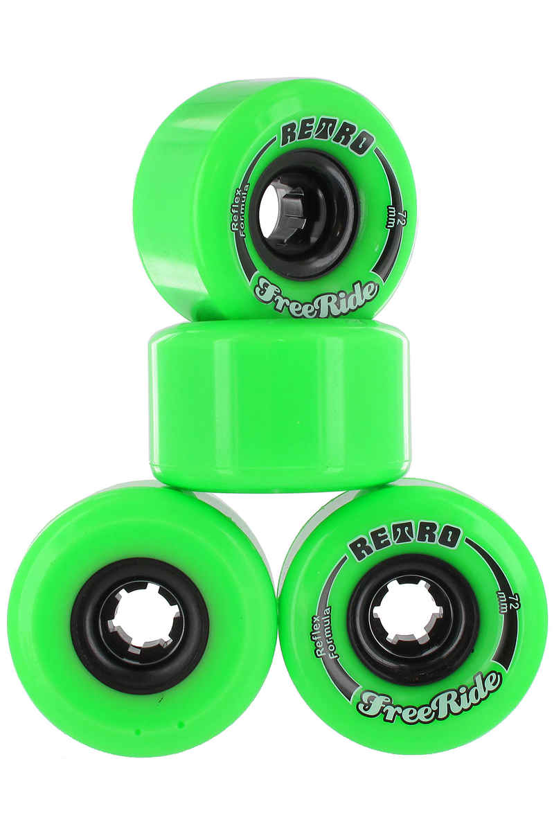 Retro Freeride 72mm 80A Rollen (lime) 4er Pack