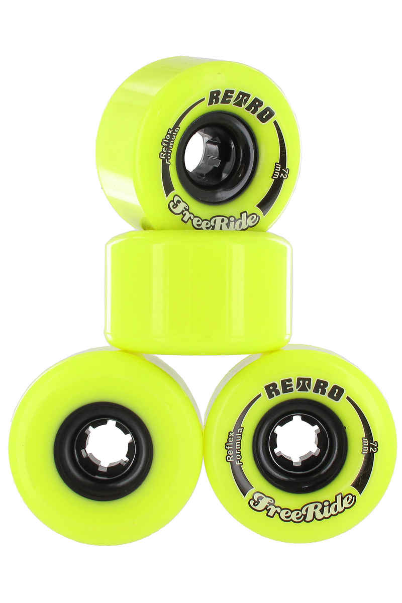 Retro Freeride 72mm 83A Roue (lemon) 4 Pack