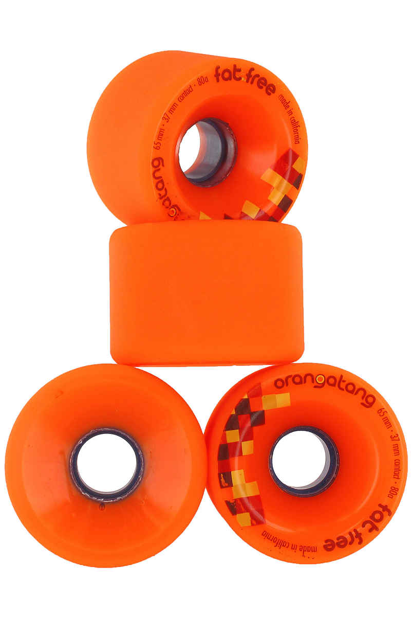 Orangatang Fat Free Wheels (orange) 4 Pack 65mm 80A