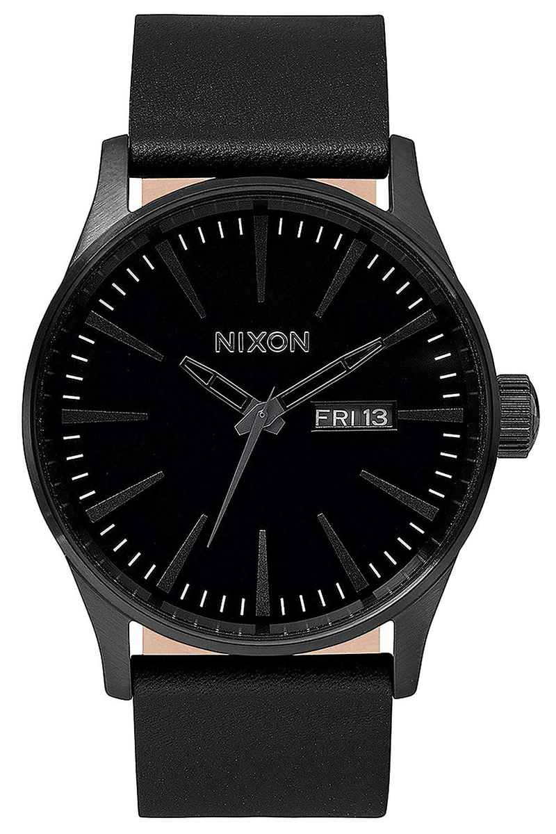 Nixon The Sentry Leather Watch (all black)