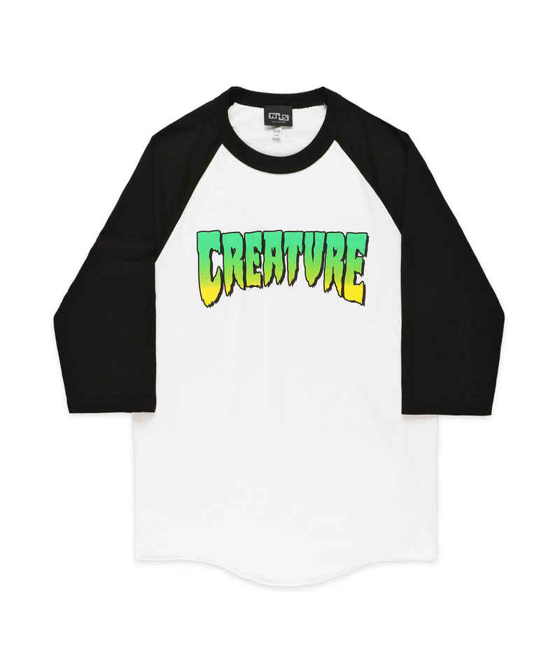 Creature Logo Raglan 3/4 Camiseta de manga larga (white black)