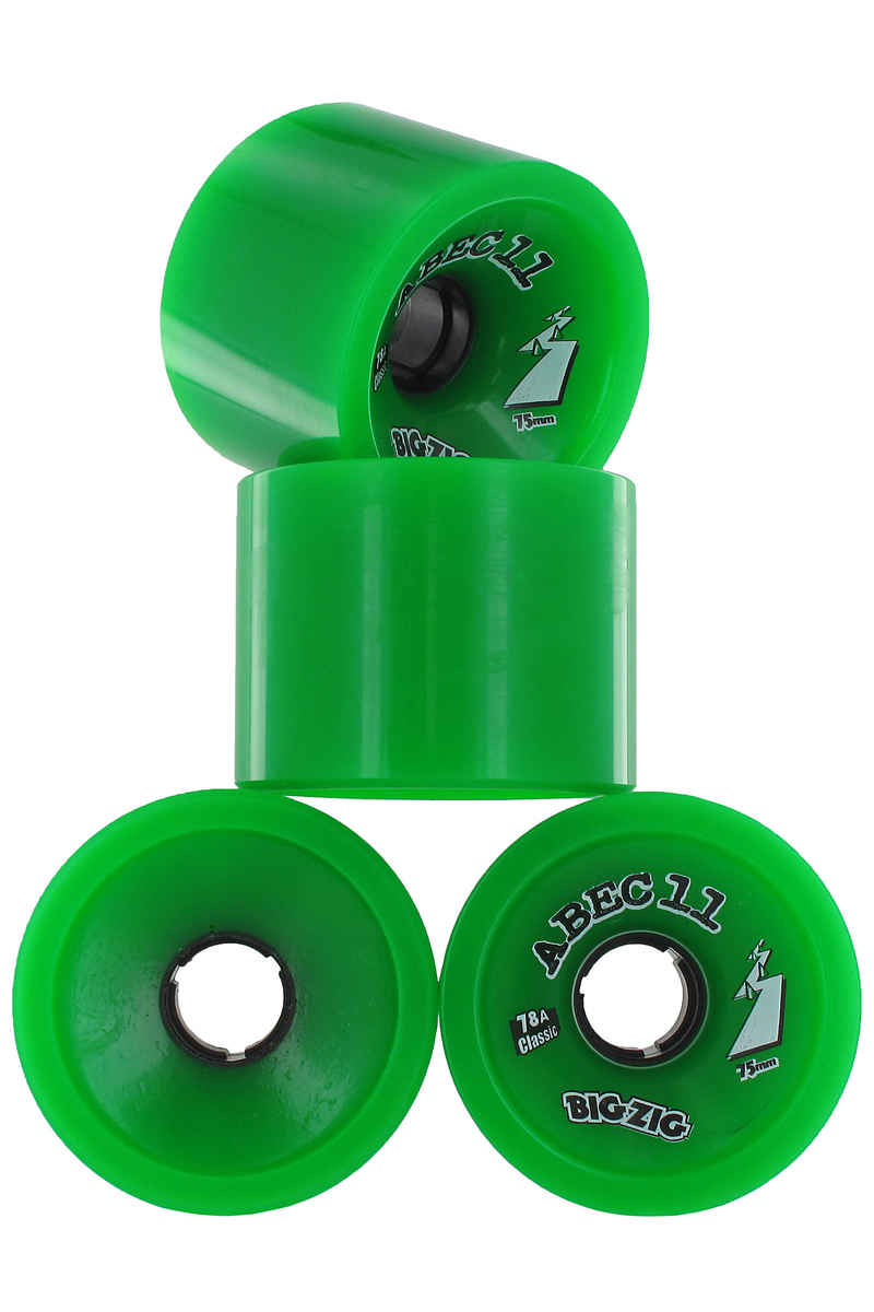 ABEC 11 Big Zigs Classic 75mm 78a Roue (green) 4 Pack