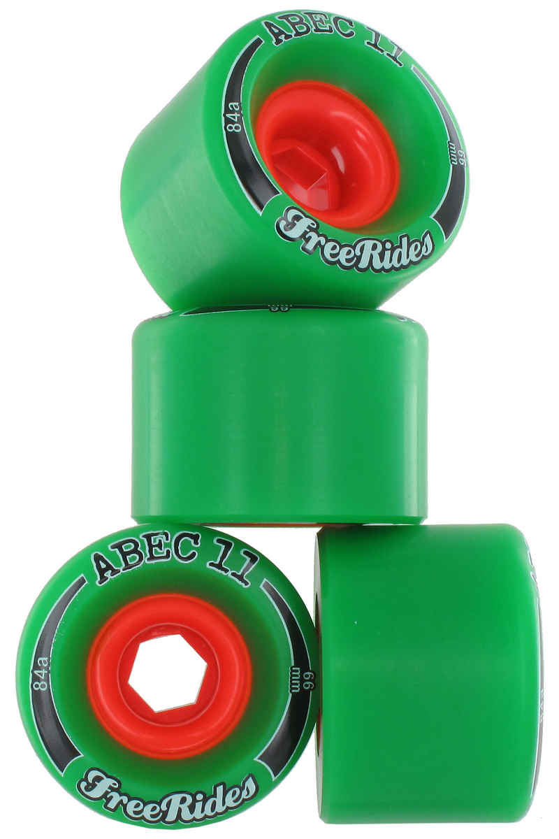 ABEC 11 Classic Freeride 66mm 84A Roue (green) 4 Pack