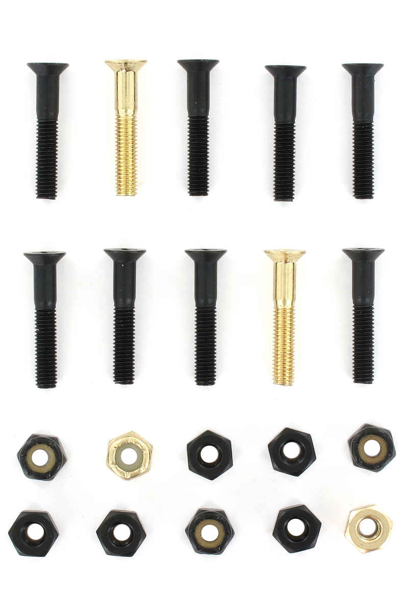 SK8DLX Nuts & Bolts Gold 1 1/8" Set de vis (black gold) Flathead (tête fraisée) cross slot