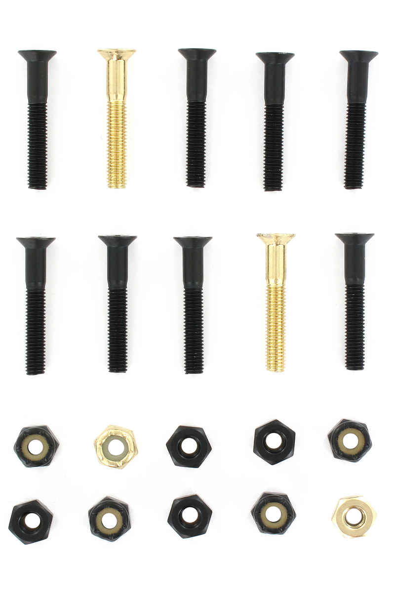 SK8DLX Nuts & Bolts Gold 1 1/4" Montageset (black gold) Senkkopf Kreuzschlitz