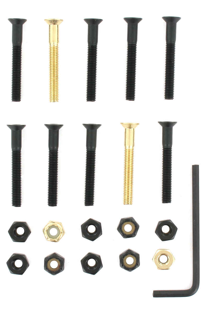 SK8DLX Nuts & Bolts Gold 1 1/2" Montageset (black gold) Senkkopf Inbus