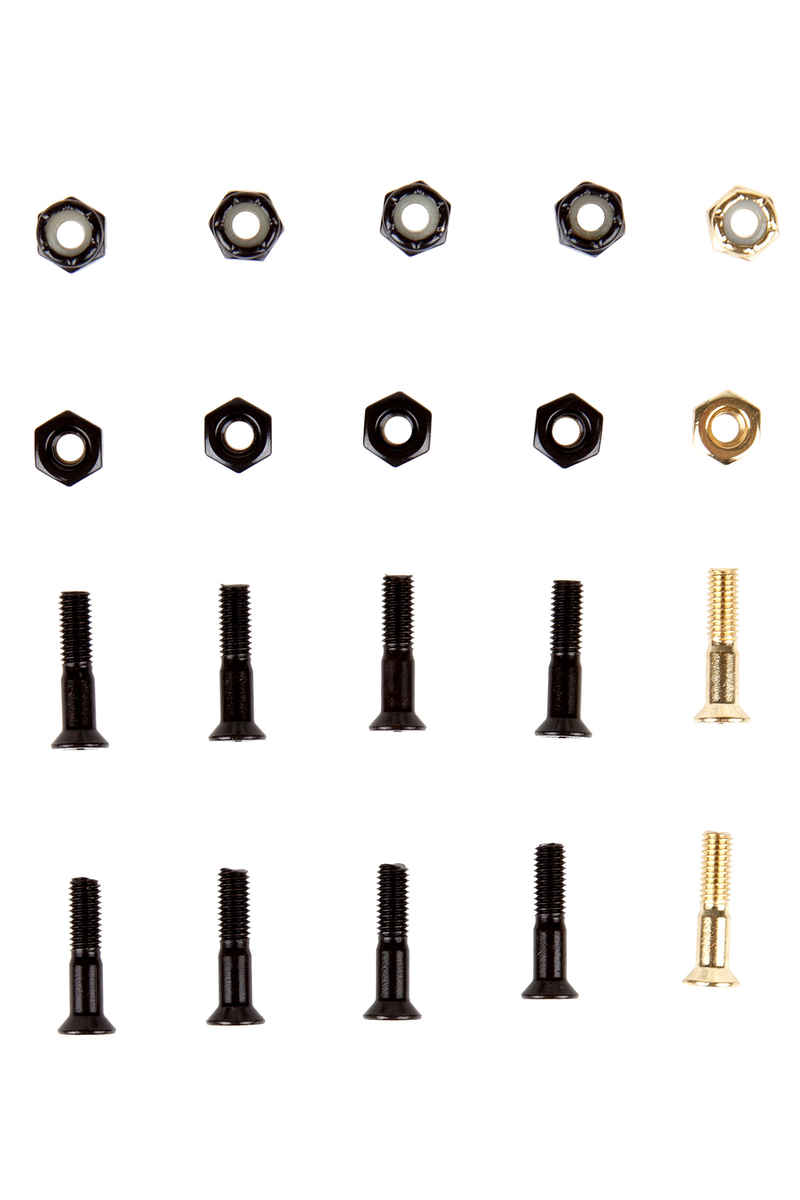 SK8DLX Premium Bolts 7/8" Bouten pakket (black gold) Flathead (countersunk) cross slot