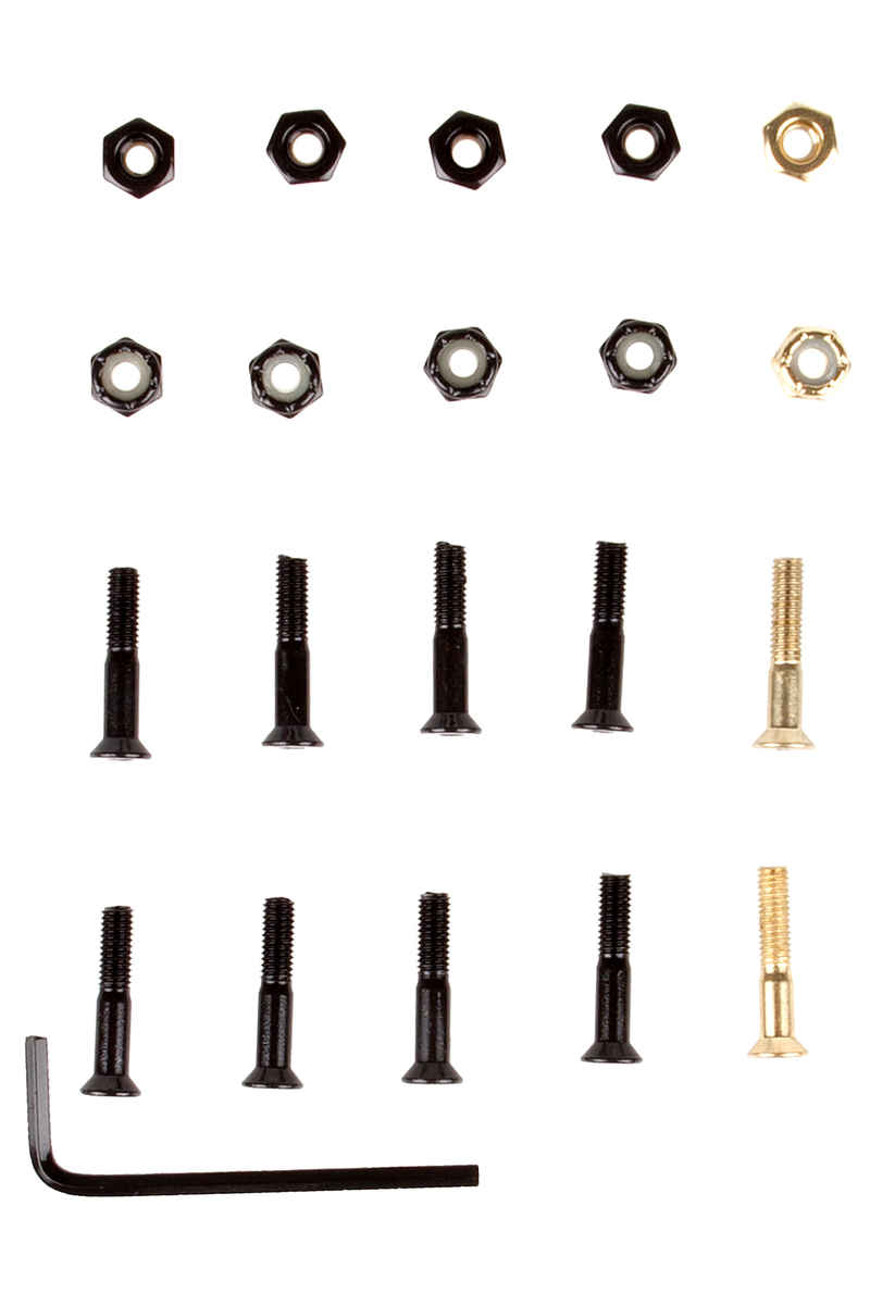 SK8DLX Premium Bolts 1" Bolt Pack (black gold) Flathead (countersunk) allen