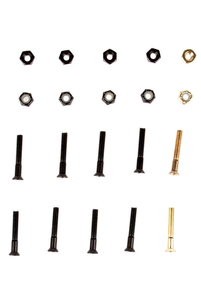 SK8DLX Premium Bolts 1 1/4" Set de vis (black gold) Flathead (tête fraisée) cross slot