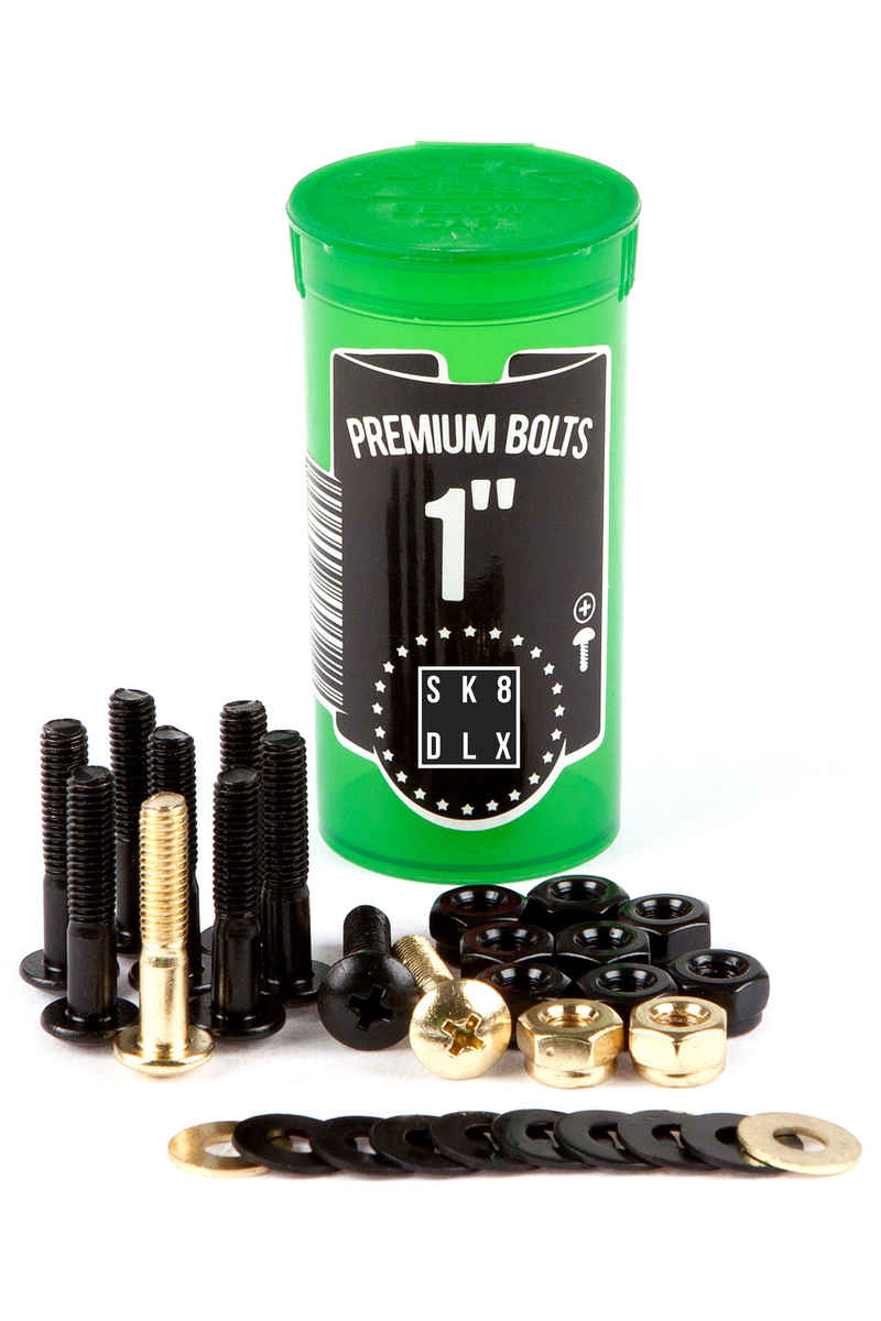 SK8DLX Premium Bolts 1" Bouten pakket (black gold) Raised Head (fillister) cross slot