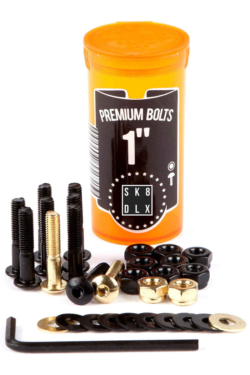 SK8DLX Premium Bolts 1" Bouten pakket (black gold) Raised Head (fillister) allen