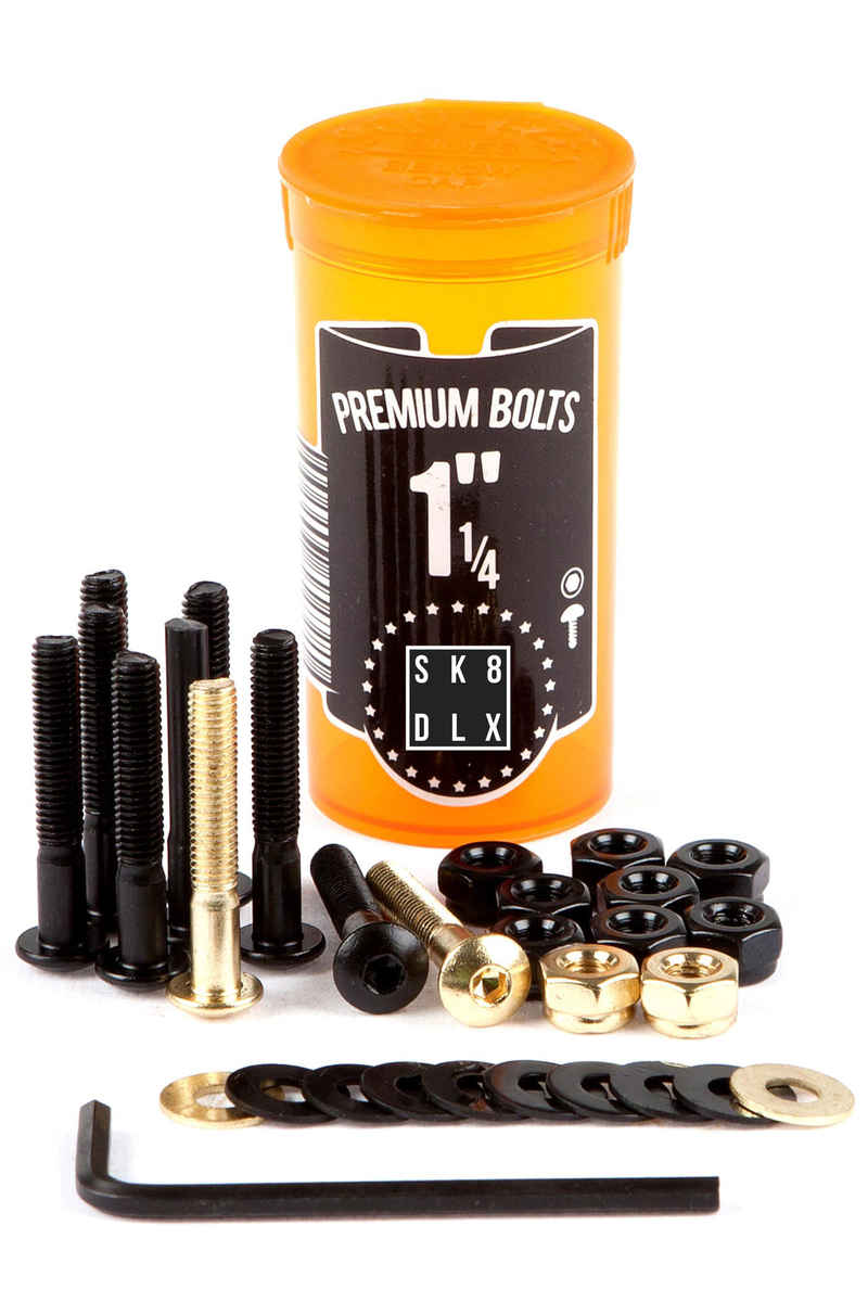 SK8DLX Premium Bolts 1 1/4" Bouten pakket (black gold) Raised Head (fillister) allen