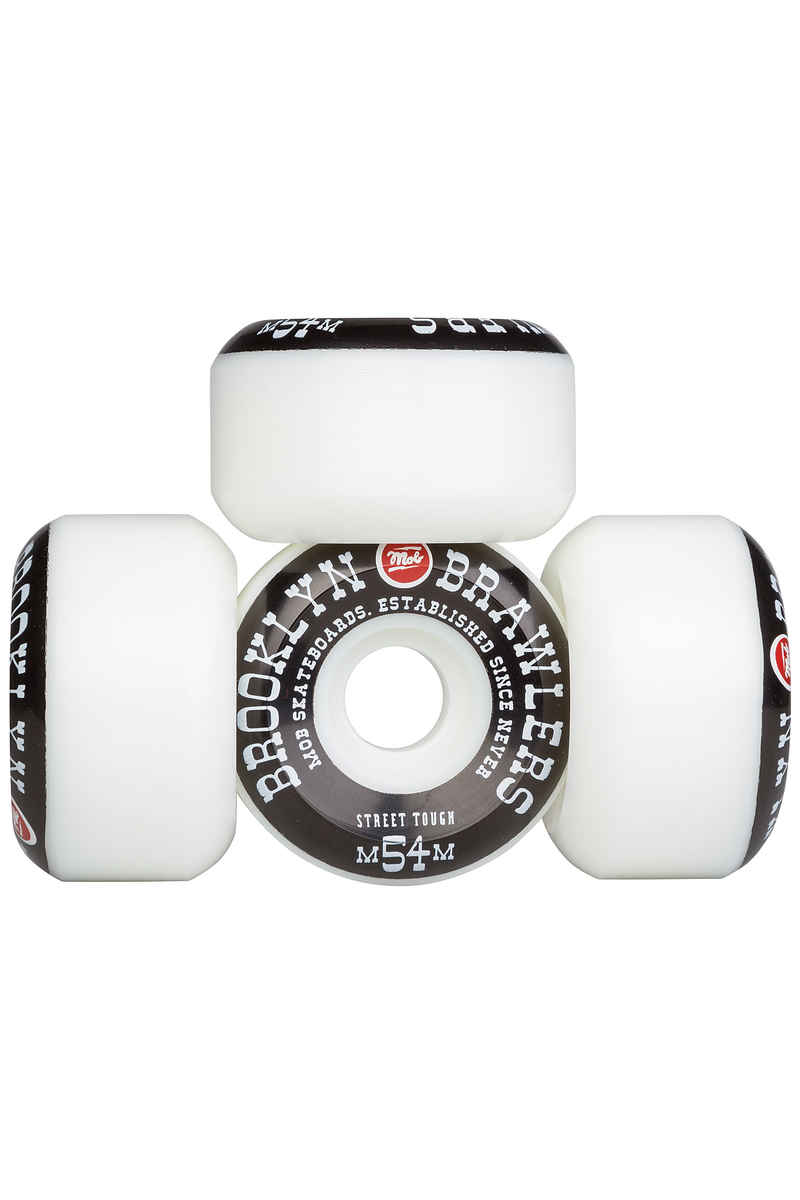 MOB Skateboards Brooklyn Brawlers 54mm Rollen (white black) 4er Pack