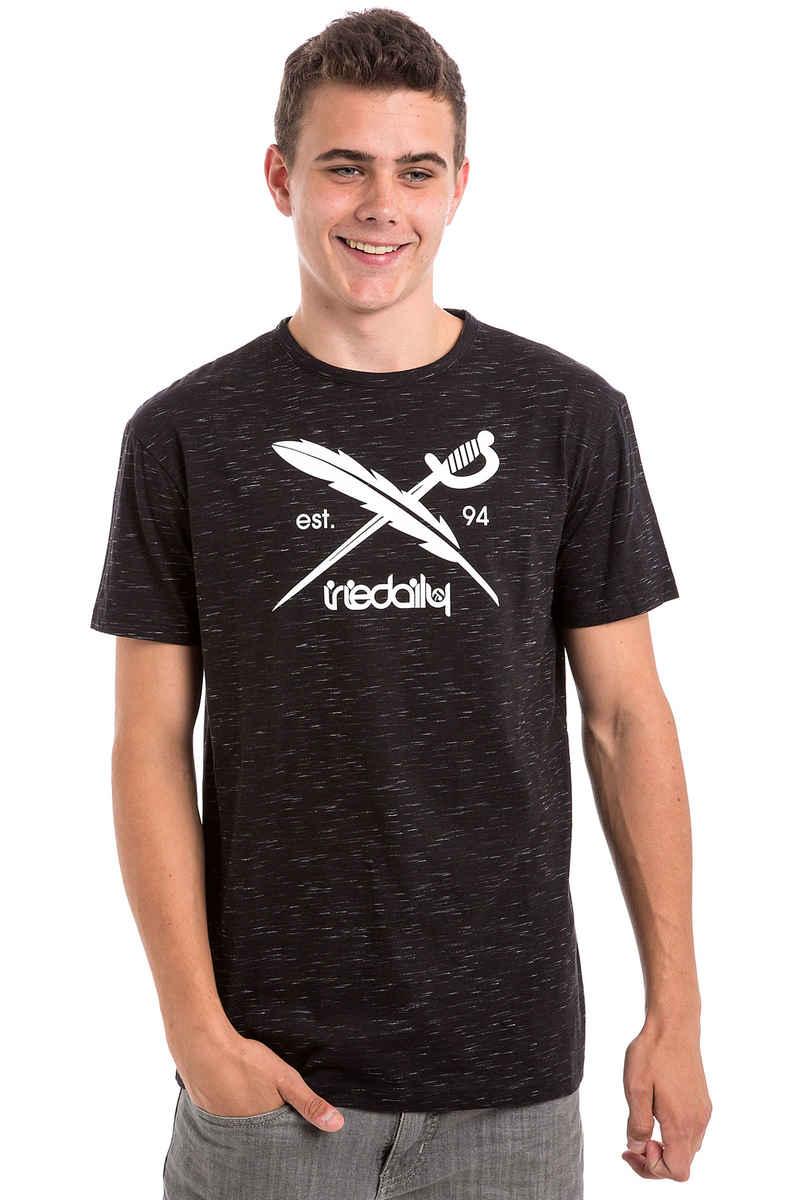 Iriedaily Mesh Flag T-shirt (black melange)