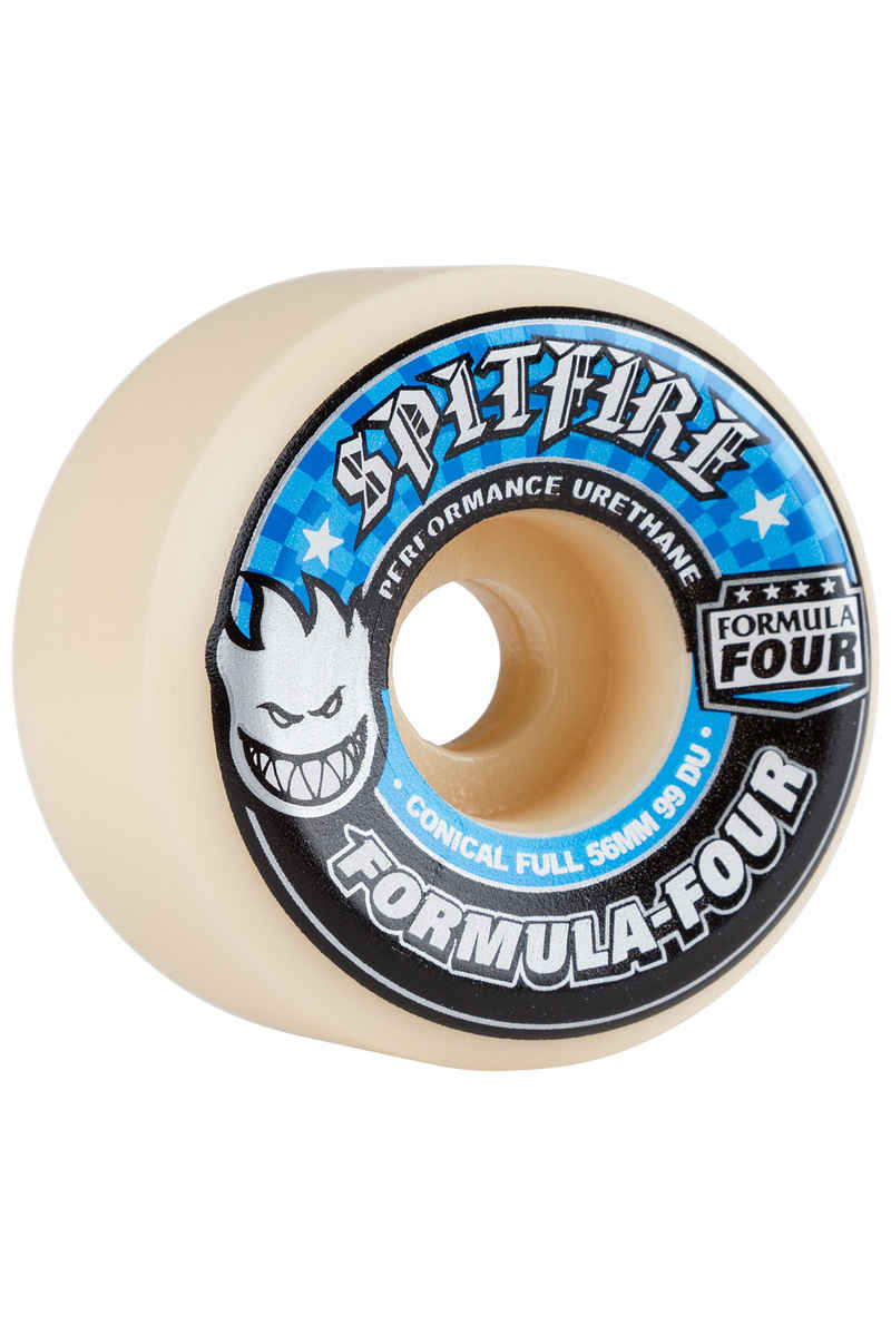 Spitfire Formula Four Conical Full 56mm Wheels (white blue) 4er Pack