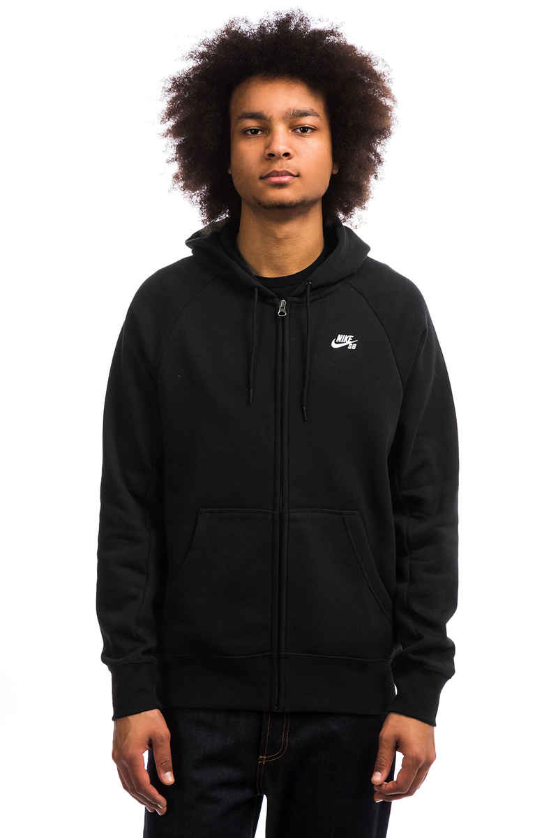 Nike SB Icon Zip-Sweatshirt avec capuchon (black white)