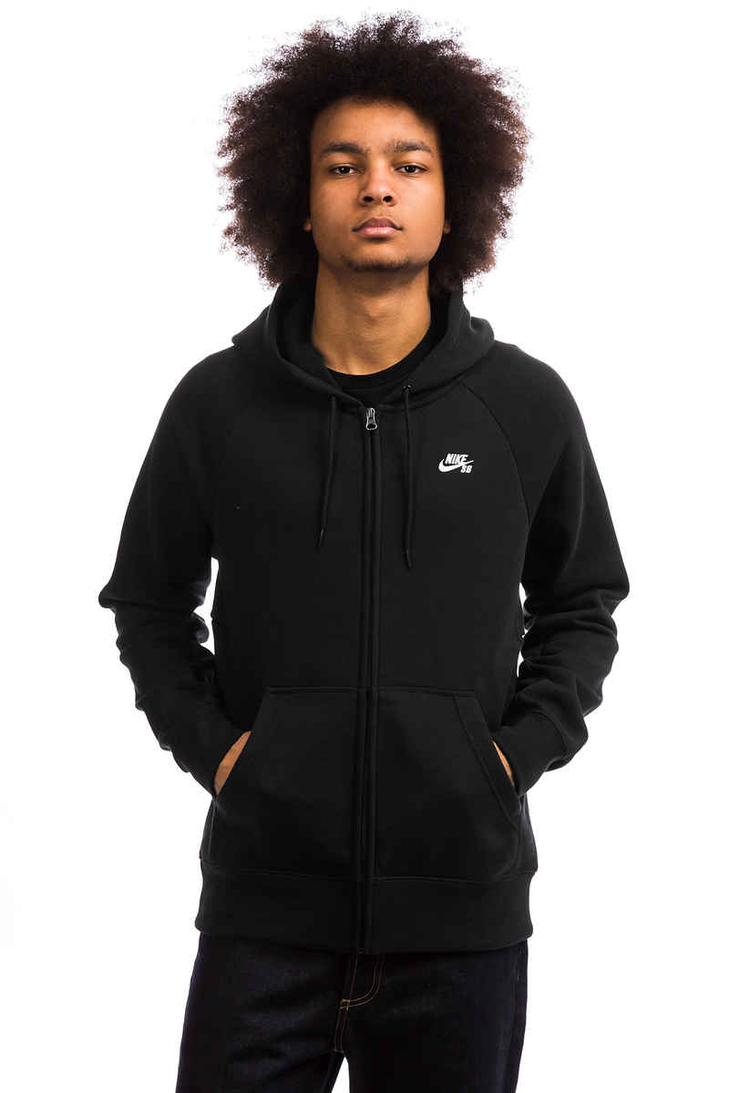 Nike SB Icon Zip-Sweatshirt avec capuchon (black white)