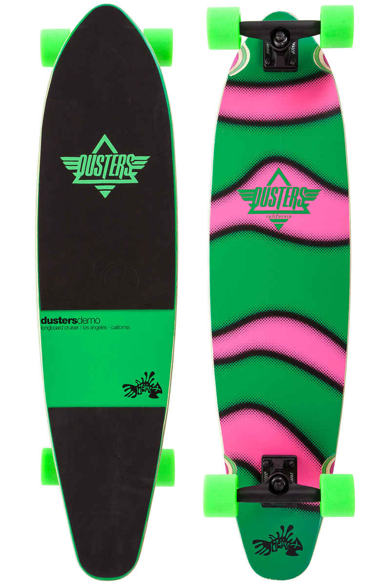 Dusters Demo GITD 38" (96cm) Komplett-Longboard (green pink)
