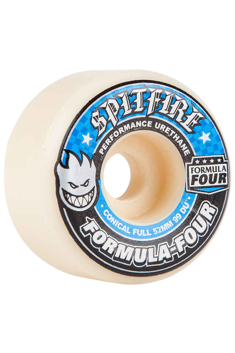 Spitfire Formula Four Conical Full Wheels (white blue) 52mm 99A 4 Pack