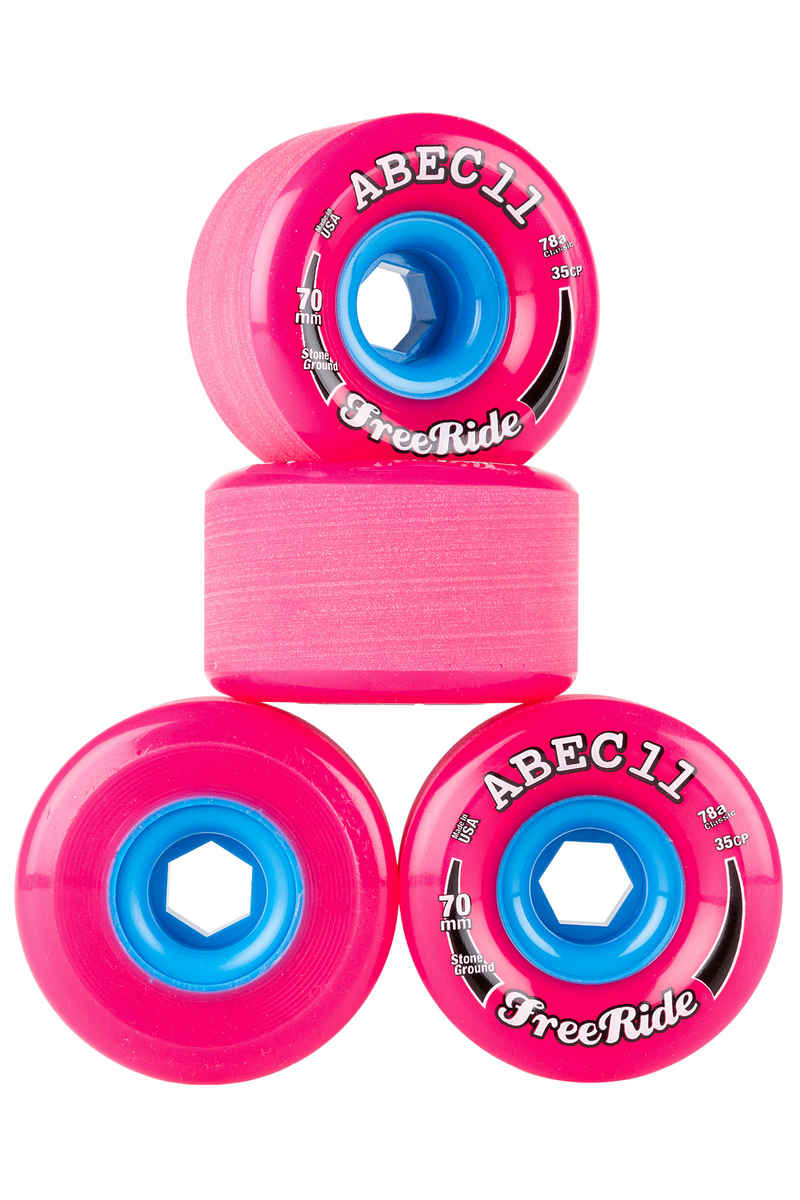 ABEC 11 Classic Freeride Wheels (pink) 4 Pack 70mm 78A