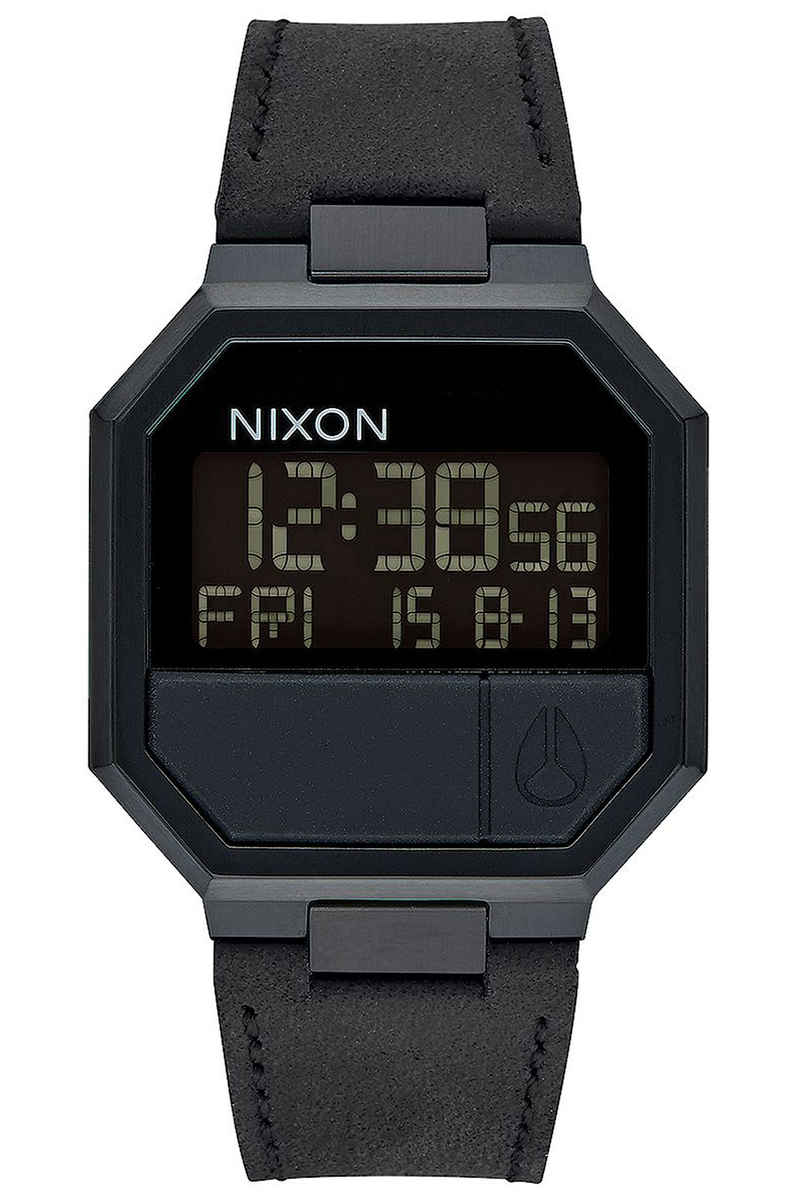 Nixon The Re-Run Leather Uhr (all black)