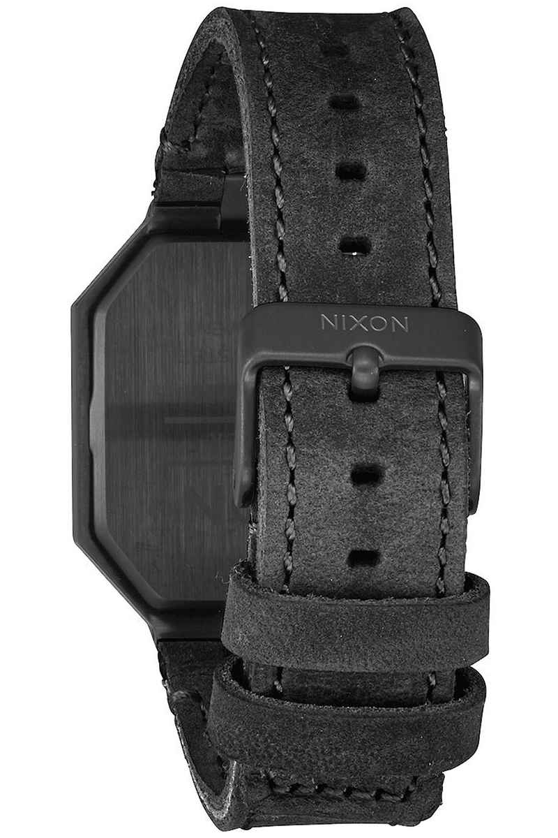 Nixon The Re-Run Leather Uhr (all black)
