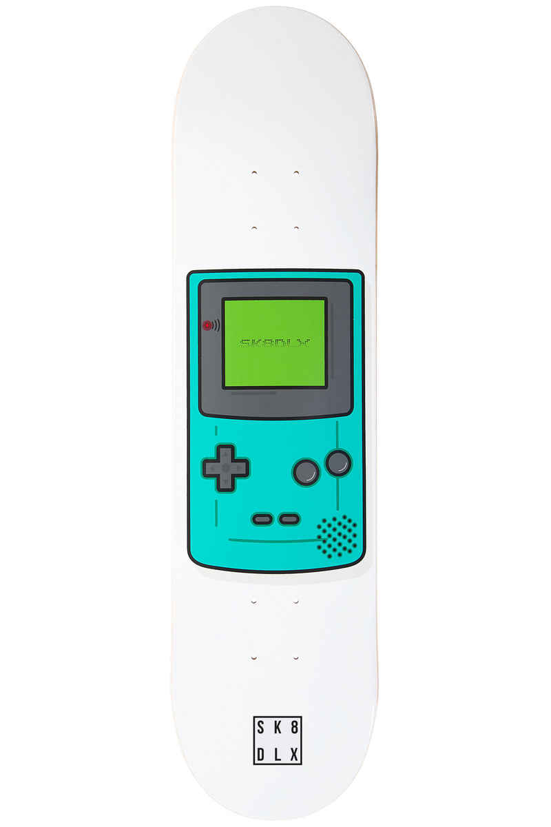 SK8DLX Game Over 7.875" Deck (white turquoise)