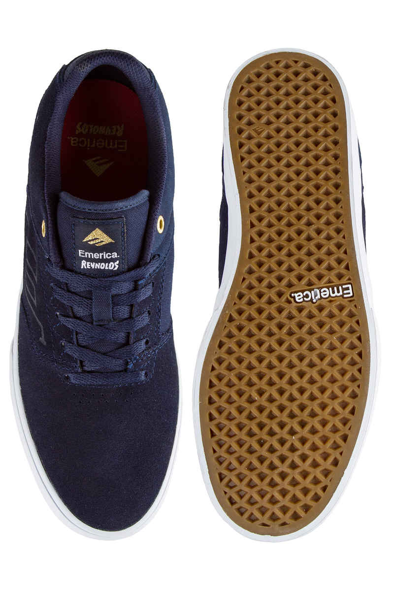 Emerica The Reynolds Low Vulc Suede Shoes (navy white gold)