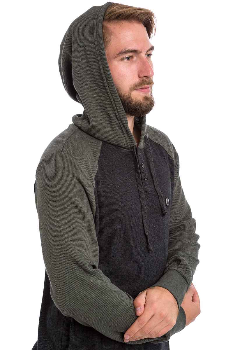 Volcom 3 Button Snow Hoodie (black olive)