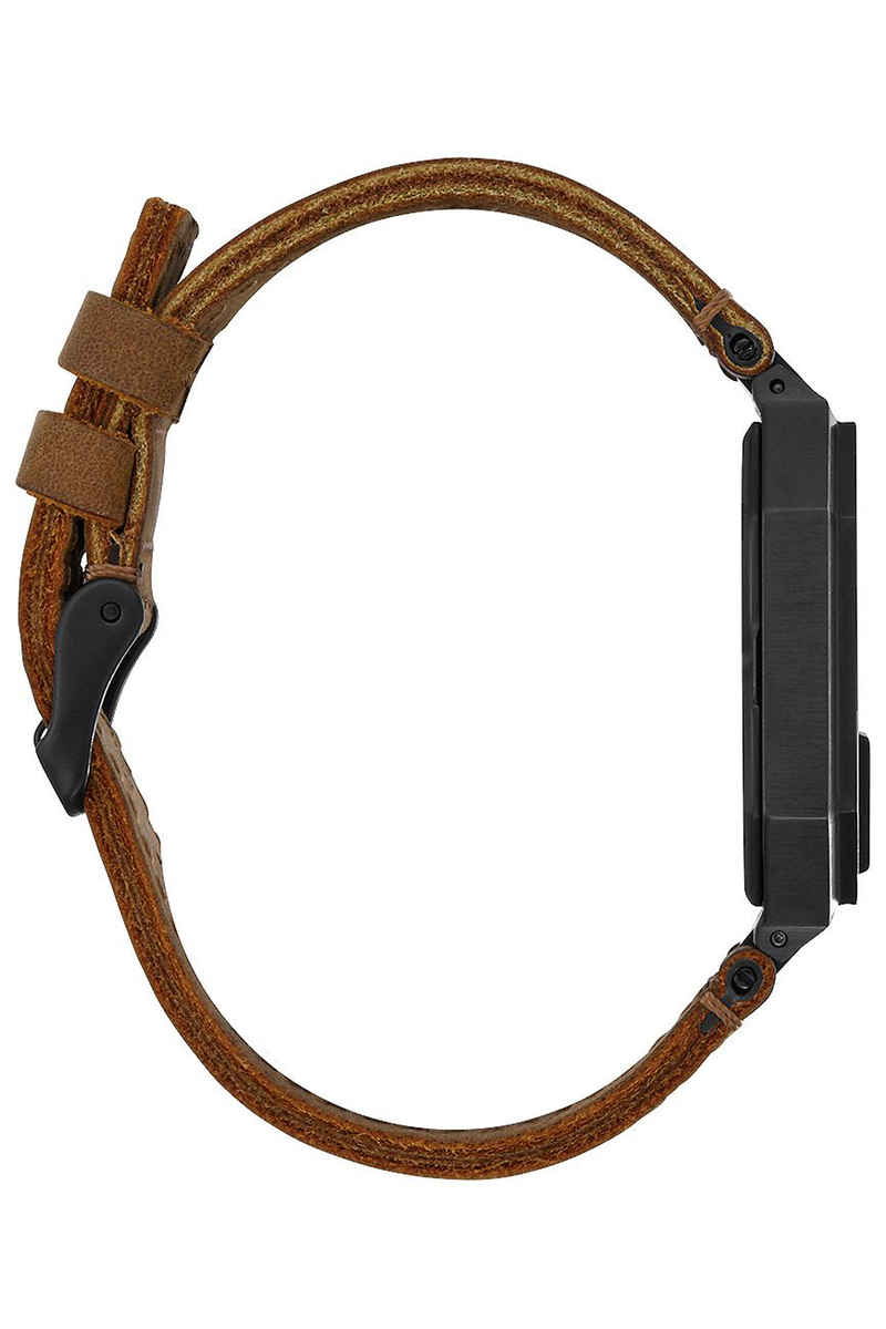 Nixon The Re-Run Leather Watch (all black brown)