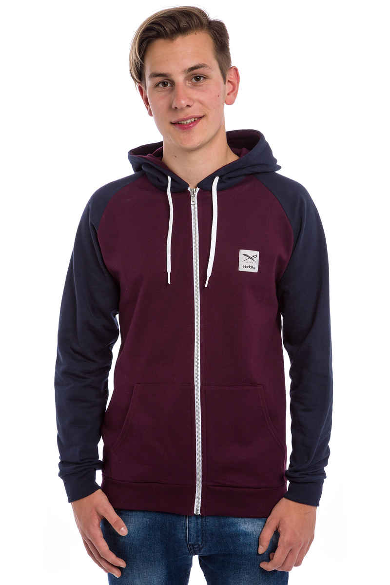 Iriedaily De College Zip-Sweatshirt avec capuchon (red wine)